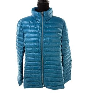 Kate Spade Packable Down Quilted Jacket with Zippered Pouch Dark Peacock Size XL